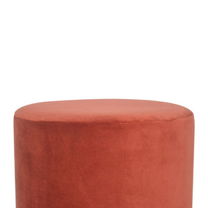 Brick Red Velvet Gold Footstool