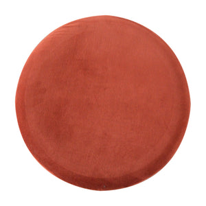 Brick Red Velvet Footstool with Gold Base