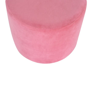 Large Pink Velvet Footstool with Gold Base