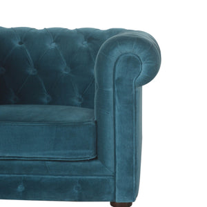 Teal Velvet Chesterfield Armchair