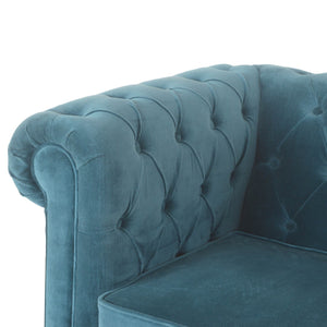 Teal Velvet Chesterfield Armchair