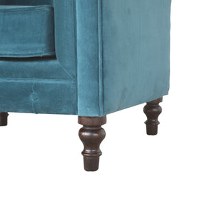 Teal Velvet Chesterfield Armchair