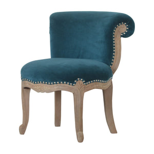 Teal Velvet Studded Chair