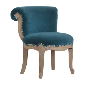 Teal Velvet Studded Chair