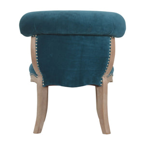 Teal Velvet Studded Chair