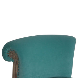 Aqua Velvet Studded Chair