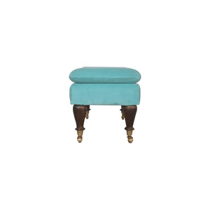 Aqua Velvet Bench with Castor Feet