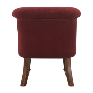 Wine Red Velvet Accent Chair