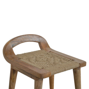 Raised Back Woven Stool