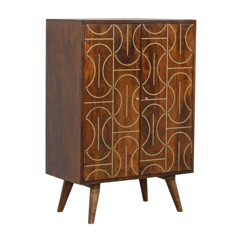 Chestnut Inlay Abstract Cabinet