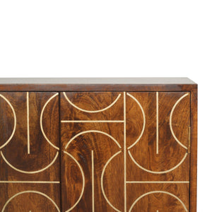 Chestnut Inlay Abstract Cabinet