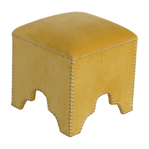 Mustard Studded Footstool