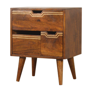 Multi Chestnut Bedside with Removeable Drawers