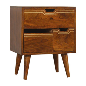 Multi Chestnut Bedside with Removeable Drawers