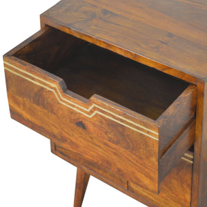 Multi Chestnut Bedside with Removeable Drawers