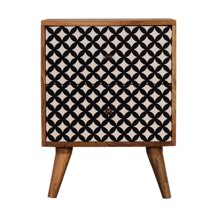 Diamond Screen Printed Bedside