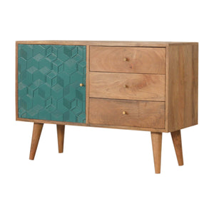 Acadia Teal Cabinet with Drawers