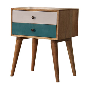 Teal Modern Solid Wood Bedside