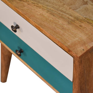 Teal Modern Solid Wood Bedside