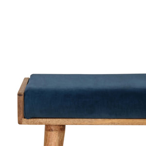 Teal Velvet Tray Style Footstool