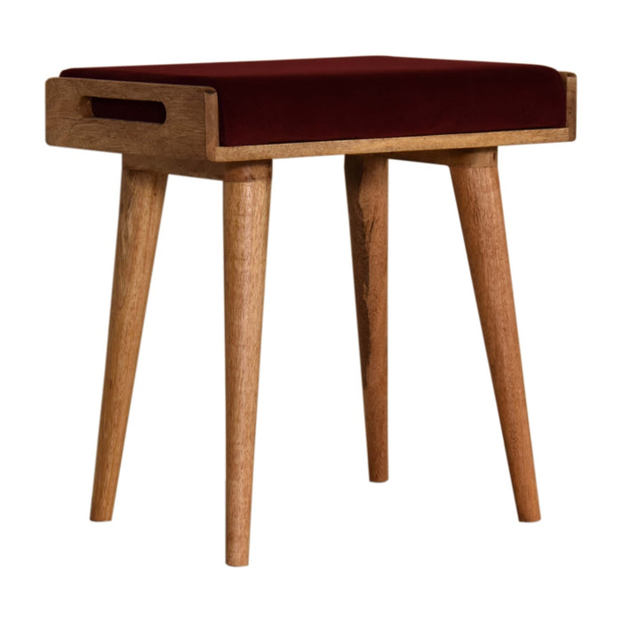 Wine Red Tray Style Footstool