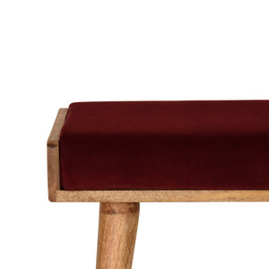 Wine Red Tray Style Footstool