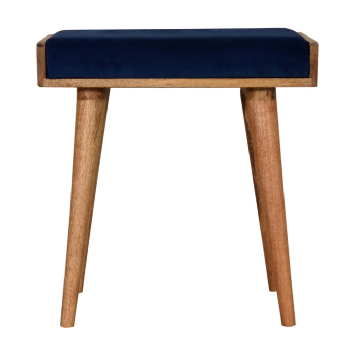 Royal Blue Velvet Tray Footstool