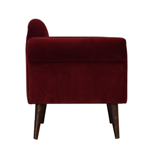 Wine Velvet Nordic Style Armchair