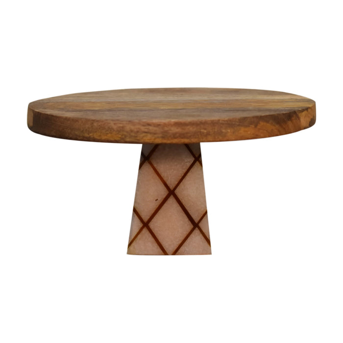 Oak-ish Cross Base Resin Cake Stand