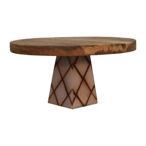 Oak-ish Cross Base Resin Cake Stand