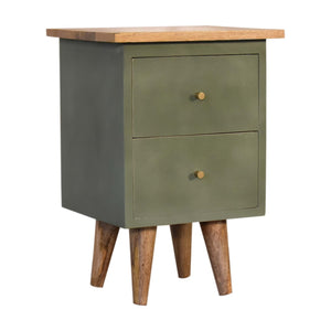 Olive Hand Painted Bedside