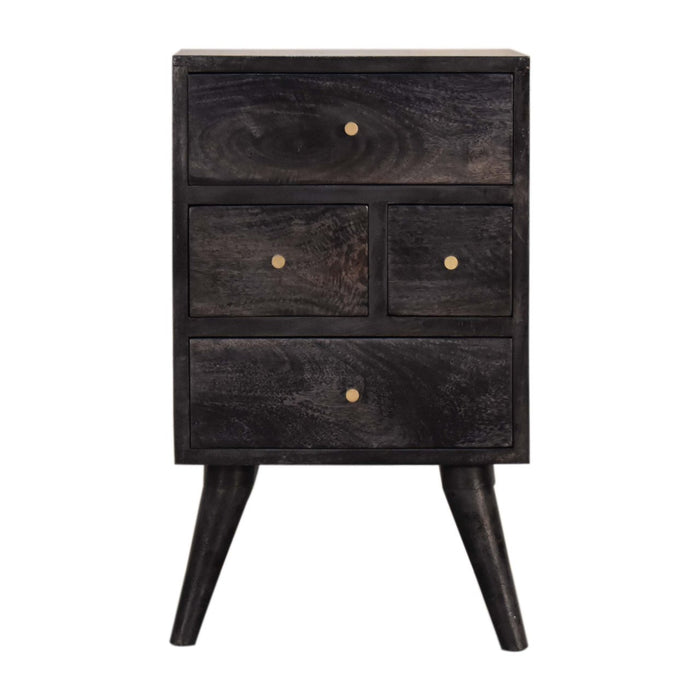 Multi Drawer Ash Black Bedside