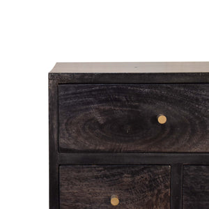 Multi Drawer Ash Black Bedside