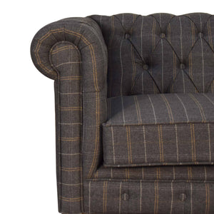 Pewter Tweed 2 Seat Chesterfield Sofa