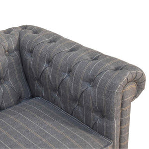 Pewter Tweed 2 Seat Chesterfield Sofa