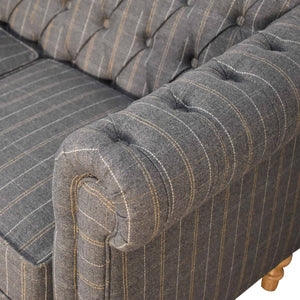 Pewter Tweed 2 Seat Chesterfield Sofa