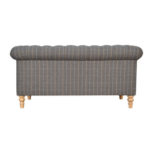 Pewter Tweed 2 Seat Chesterfield Sofa