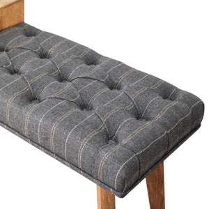 Pewter Tweed Bench with 1 Drawer