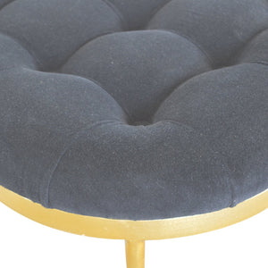 Clover Black Velvet Footstool - OUT OF STOCK