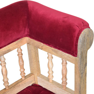 Wine Red Mini Deep Button Bench