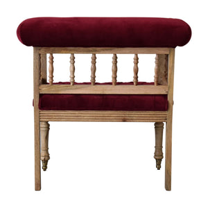 Wine Red Mini Deep Button Bench