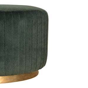 Emerald Velvet Pleated Footstool