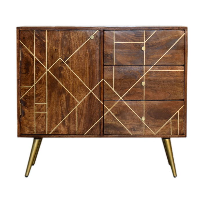 Chestnut Inlay Abstract Sideboard