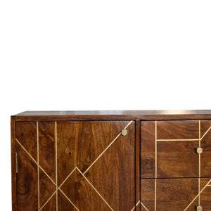 Chestnut Gold Inlay Abstract Sideboard