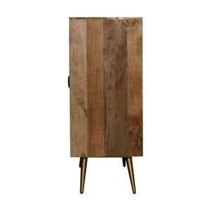 Sleek Cement Brass Inlay Cabinet