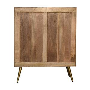 Sleek Cement Brass Inlay Cabinet