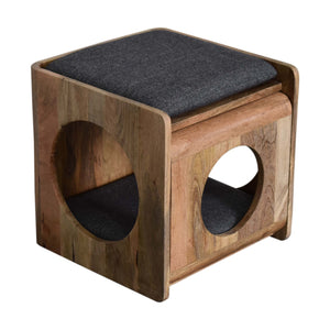 Round Cut-out Pet Bed with Seat Pad