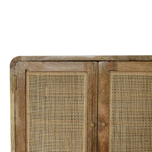 Grey Washed Wall Mounted Woven Cabinet