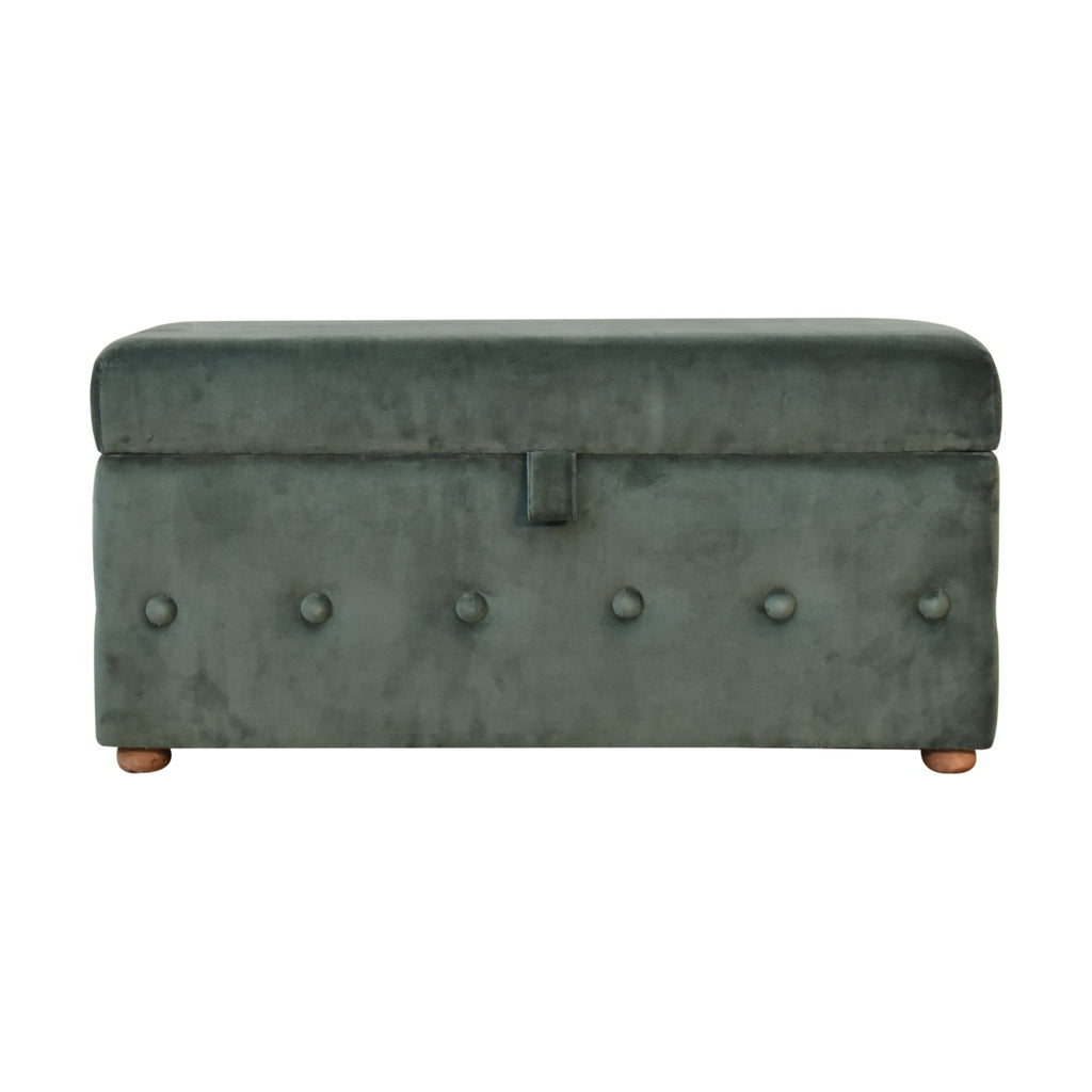 Emerald Velvet Lid-up Ottoman