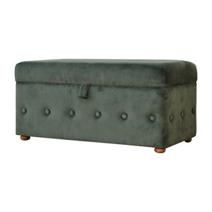 Emerald Velvet Lid-up Ottoman